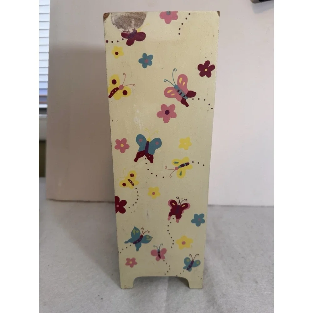 Vintage Wooden Jewelry Box Storage Y2K Retro Kids‎ Star Knobs 5 Drawers 12